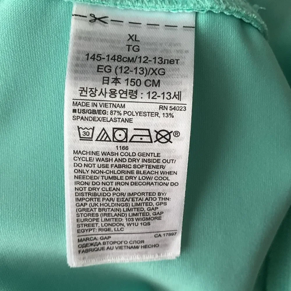 Gap Girls Aqua Leggings with Blue White Stripes Size XL